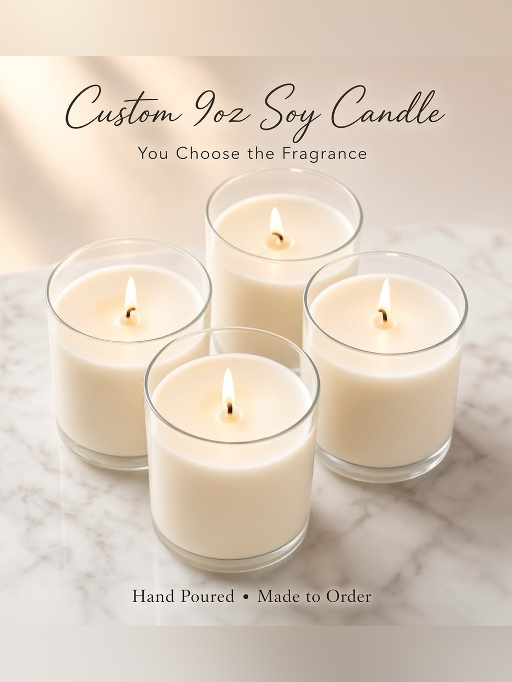 9oz Custom Soy Candle | Choose Your Fragrance | Hand Poured
